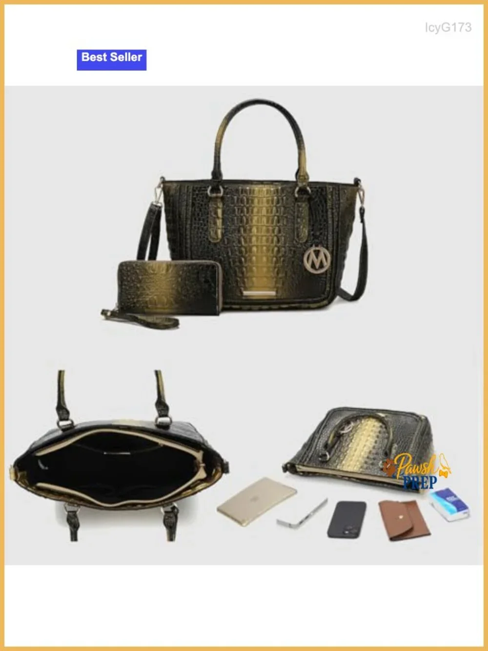 Vegan Leather Crocodile Embossed Satchel Crossbody Tote Purse Women